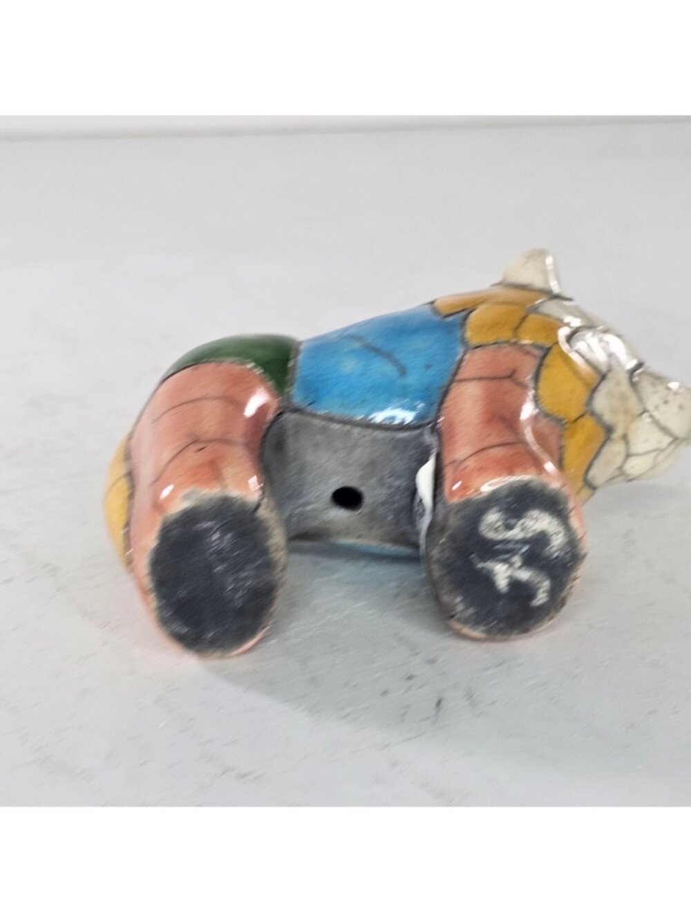 Raku Pottery Lion Multi Colored Ceramic Figurine Glazed Handmade In South Africa - Picture 5 of 8